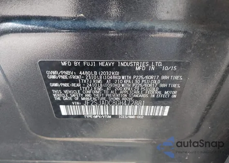 2016 Subaru Forester 2.5I Premium from USA, damaged, VIN JF2SJADC8GH472881